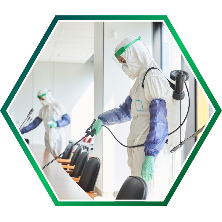 Sanitization and disinfection service for a safer workplace.
